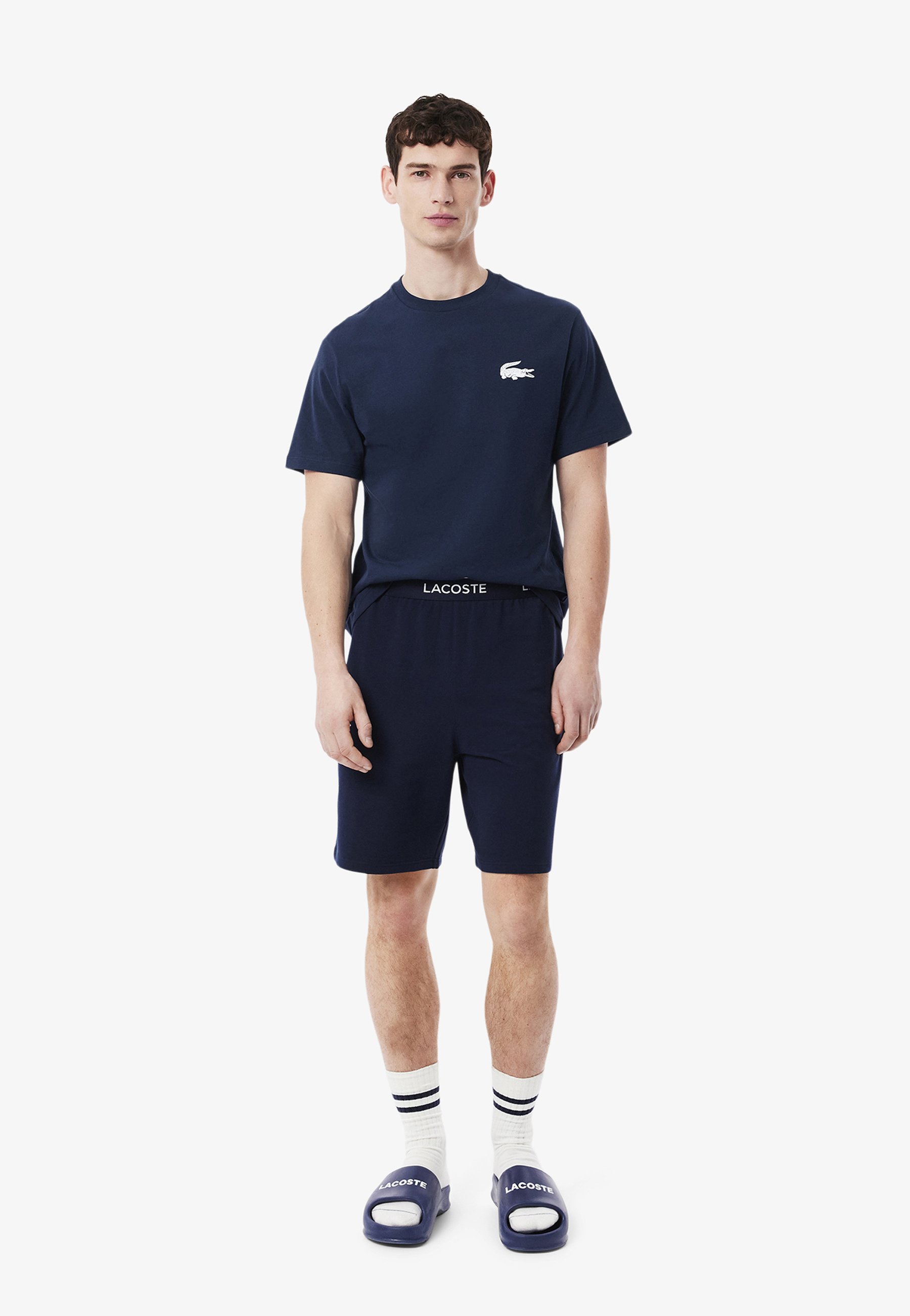 T-shirt Lacoste - Imprimé - bleu marine blanc