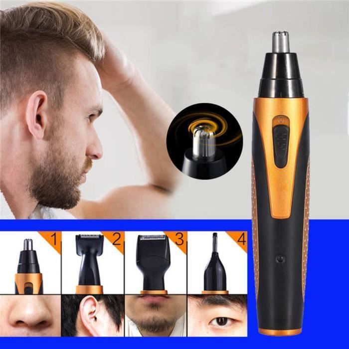 HOP - Barbeador Elétrico 4 em 1 para Homens: Aparador de Pelos do Nariz, Orelha, Têmporas e Barba