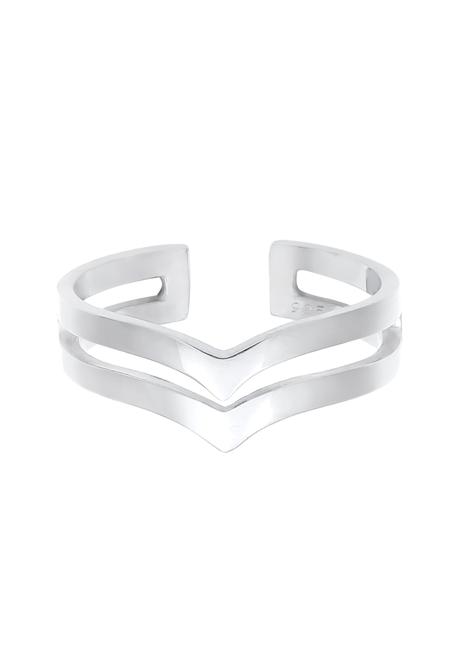 Elli Dames ouvertes en forme de V avec un Angle Géo de base brillant en argent sterling 925