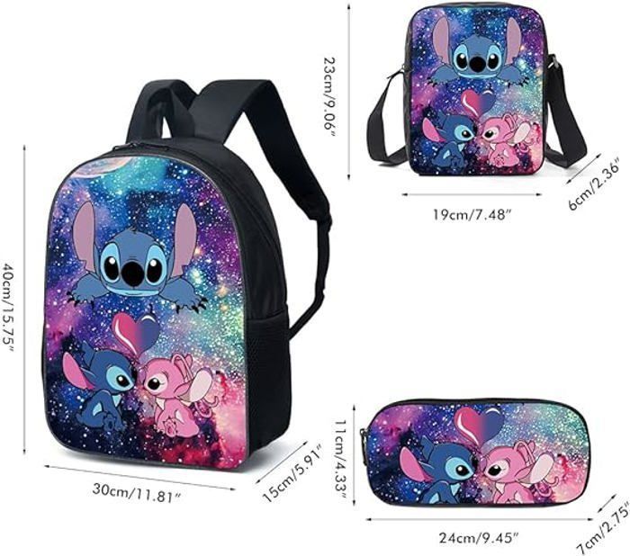 Lot De 3 Sac D'École - Trousse, Sac À Dos Et Sac À Bandoulière Pour L’École - Sac À Dos D'École Parfait Pour Enfants