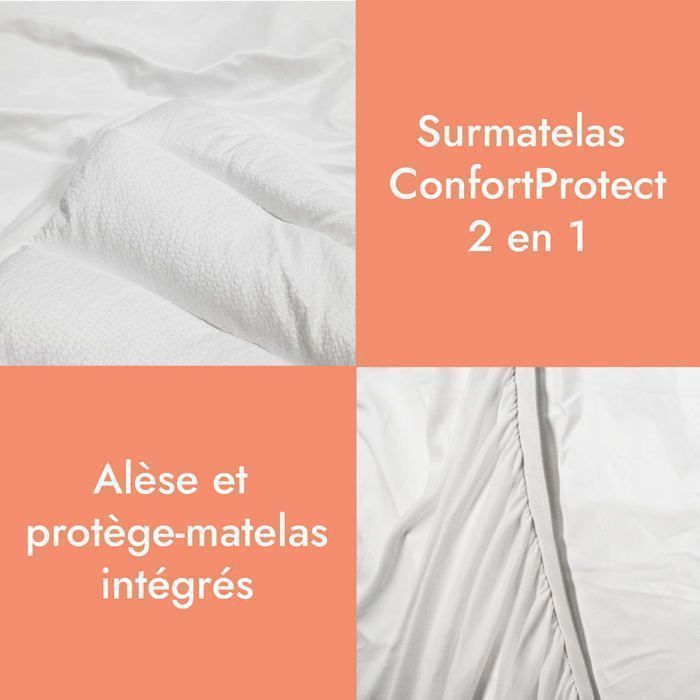 Cubrecolchón para bebé - ConforProtect - 60x120cm - 4cm de grosor - Impermeable - Hipoalergénico