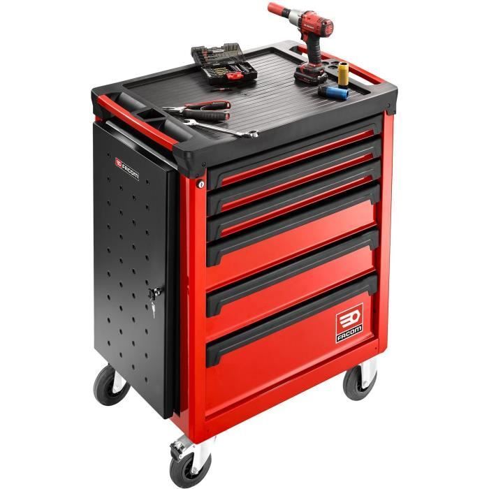 Carro de taller vacío de FACOM - ROLL.6M3APB - 6 cajones - 3 módulos por cajón - Rojo