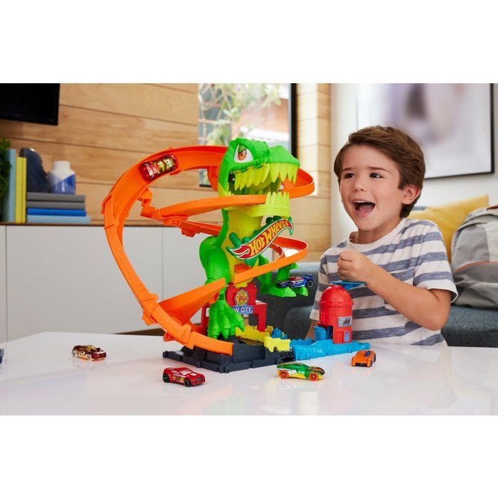 Hot Wheels-T-Rex Bataille De Feu-Coffret Dinosaure Avec Camion - 4 ans+- JBM73