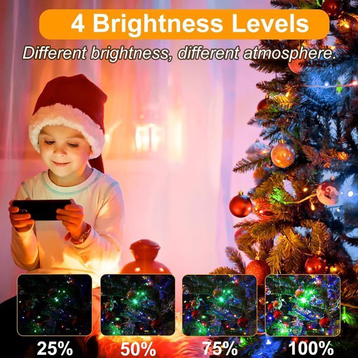 Cordão de luzes de Natal LED de 30m, à prova d'água, 8 modos - Decoração interna/externa para árvores, pátios e casamentos - SANYU