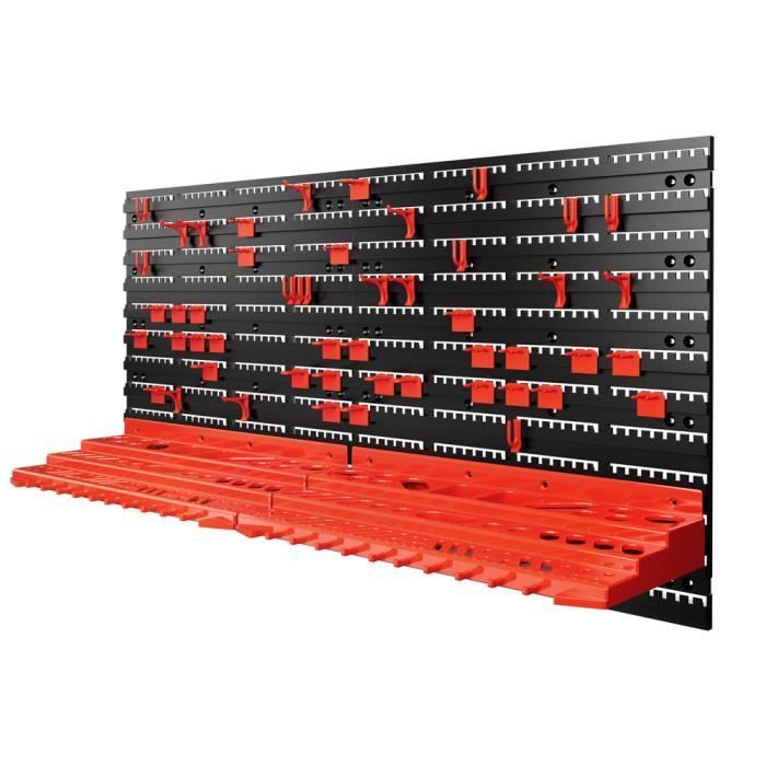 Juego de 97 paneles de pared para almacenamiento de herramientas, soportes de plástico expandibles de alta resistencia para bricolaje y uso en garajes.