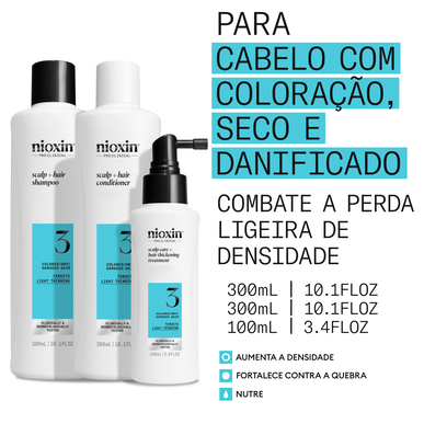 Nioxin Professionals Pack 3 Scalp Hair Colour Dry Damaged Hair Treatment Set 1 ks 1 ks