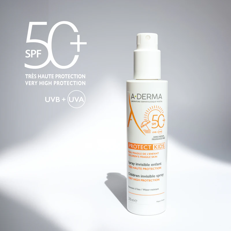 A-Derma Protect Kids Дитячий невидимий спрей-захисний лосьйон SPF 50+ для дітей