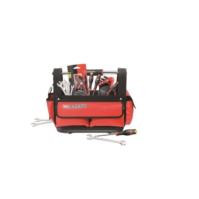 Caja de herramientas textiles - FACOM - BS.T14CM1PB - (Incluye 5 tornillos Protwist + 9 llaves Allen + alicates multiusos + 7 llaves fijas)