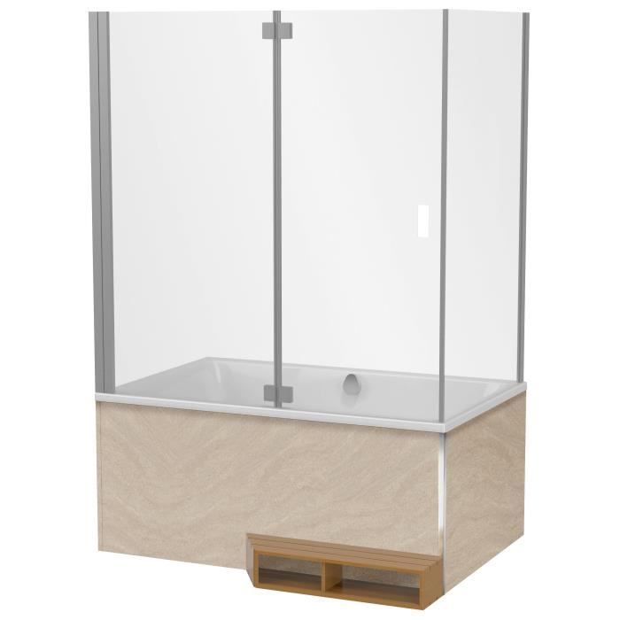 Bañera rectangular tipo cápsula Jacob Delafon, 140 x 90 cm, color blanco.