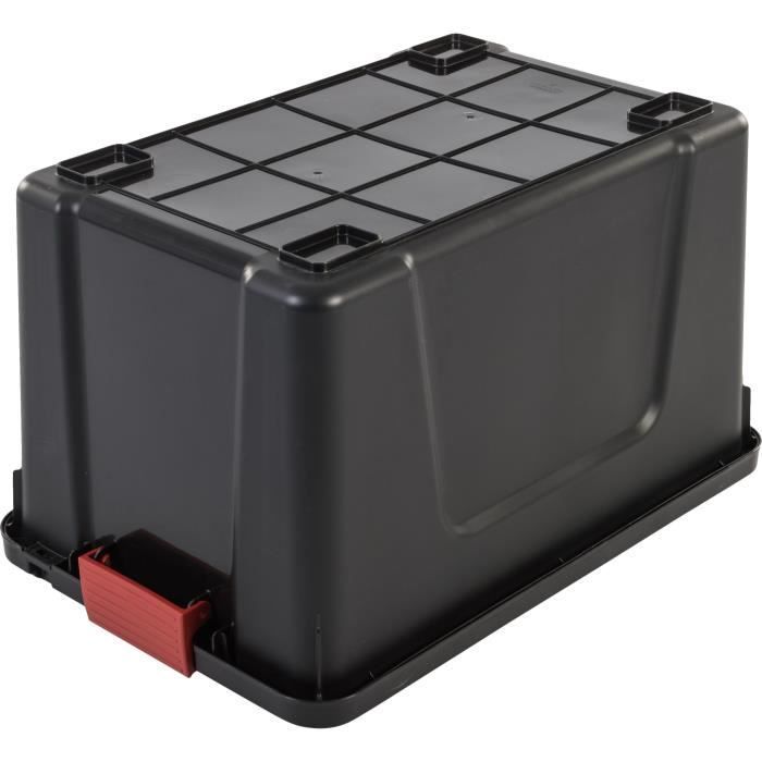IRIS OHYAMA Juego de 3 cajas de almacenamiento DIY - Store It All - 60 L - Negro y rojo - 59 x 39,5 x 35,5 cm