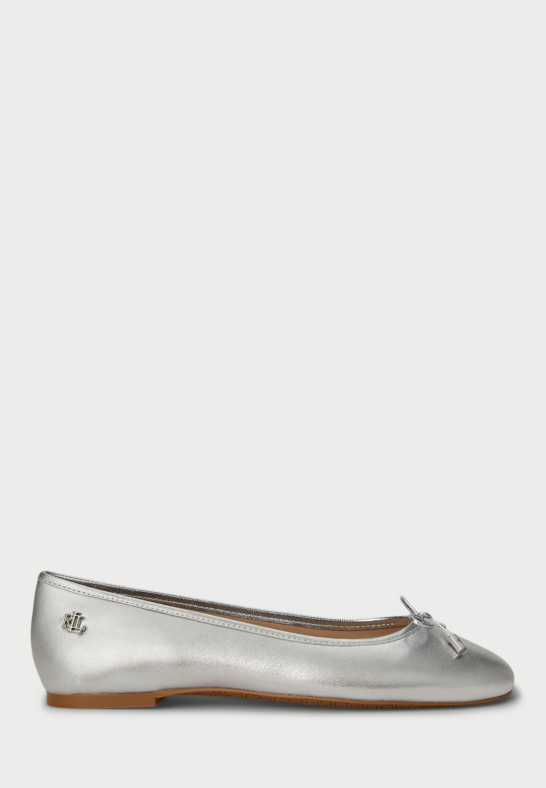 Ballerines Lauren Ralph Lauren JAYNA en cuir nappa métallisé - couleur argent poli