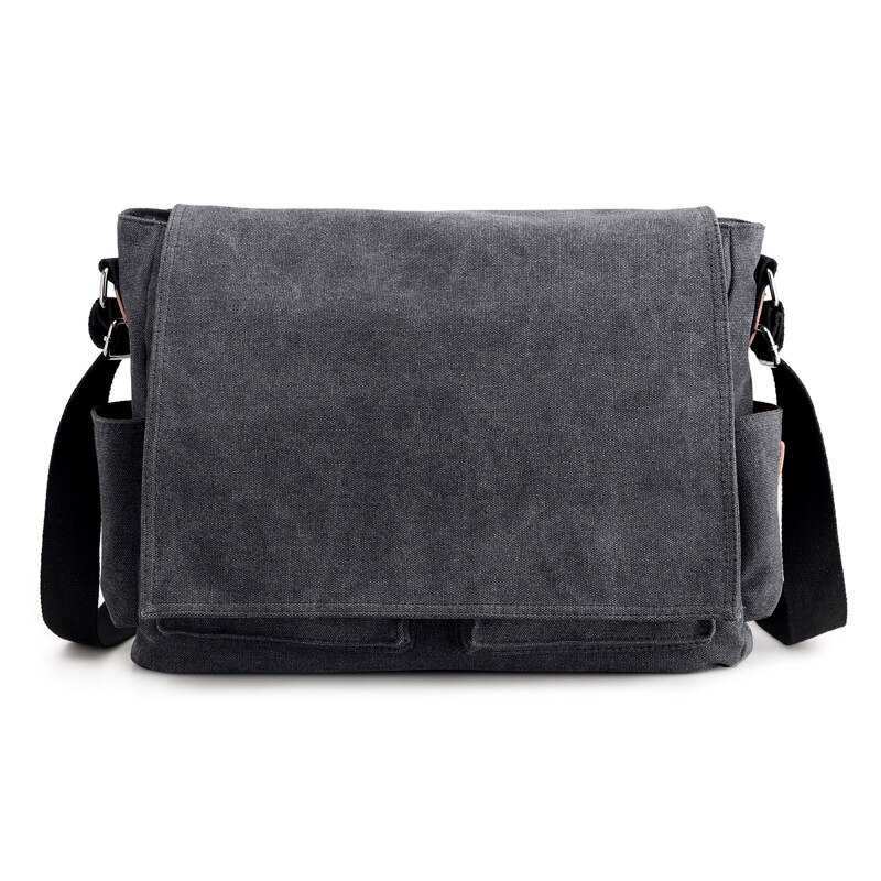 Nouveau sac en toile pour homme, couleur unie, sac multifonctionnel en toile pour homme avec grande capacité pour ordinateur portable