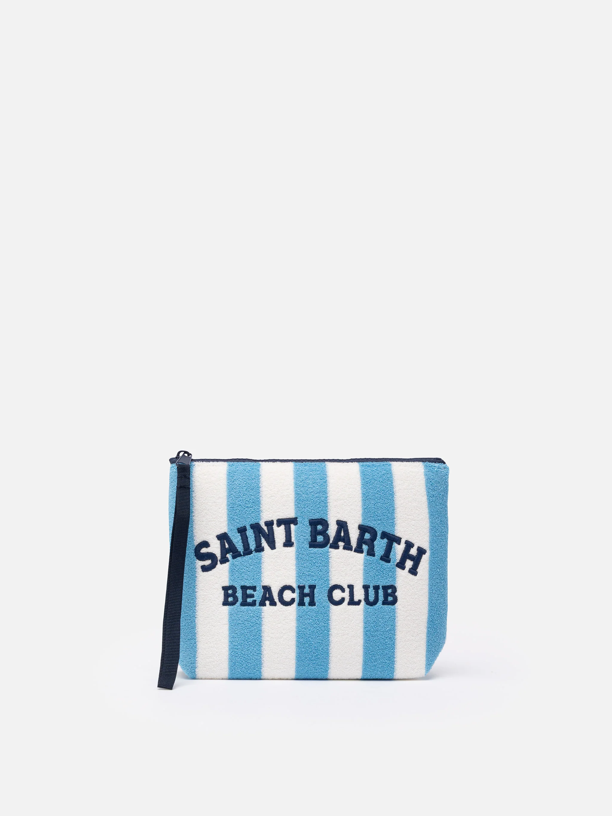 Aline badstof clutch tas met streepjespatroon