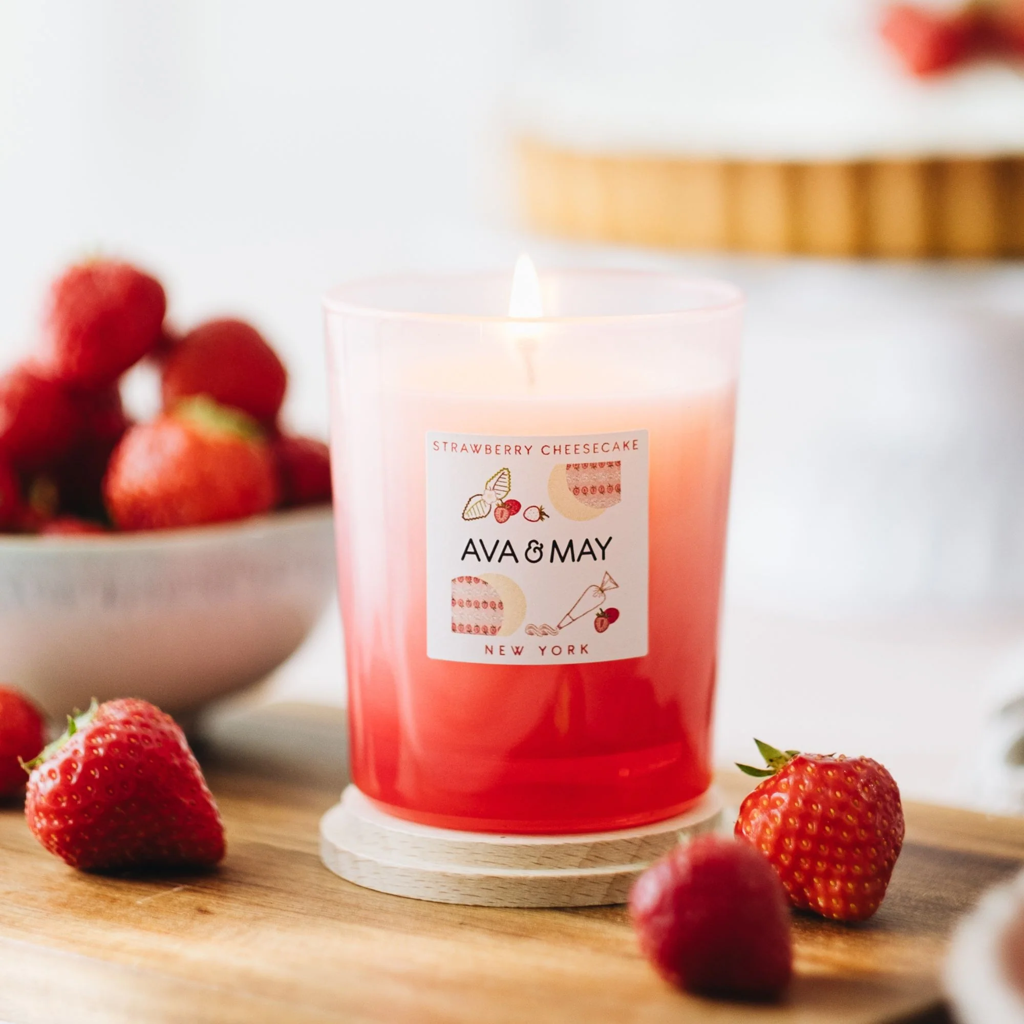 Candele Cheesecake alla fragola - Candela Profumata