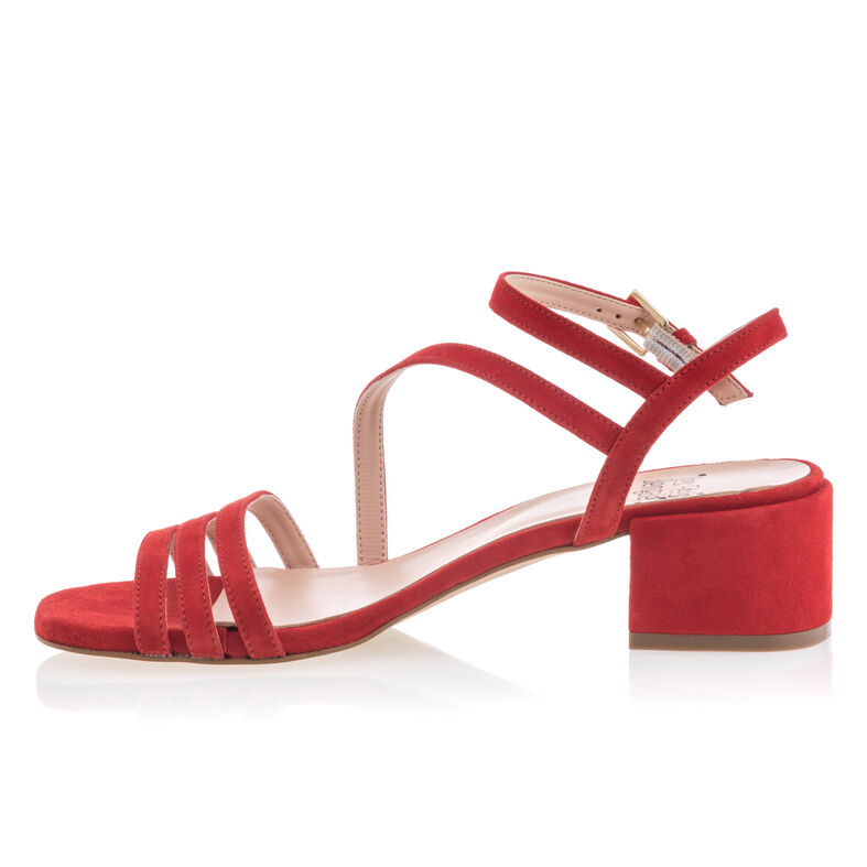 Rote Damensandalen / Zehenfreie Schuhe