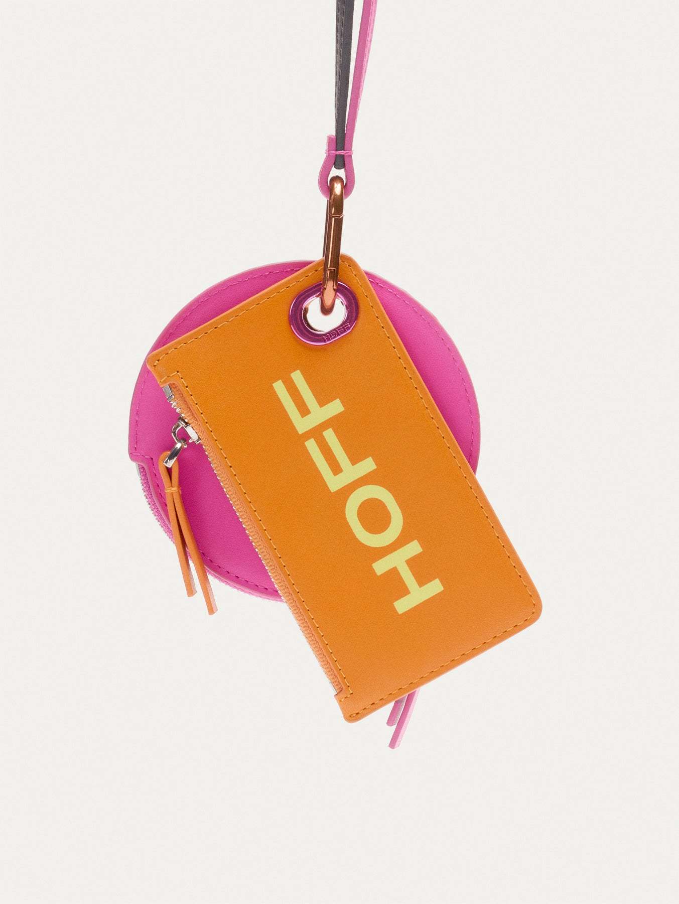 CARTERA MODULAR CON CORREA ROSA