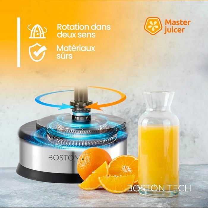 MasterJuicer: Electric Citrus Juicer | 700 ml, Bidirectional Rotation, 40W | 2 Cones, BPA Free