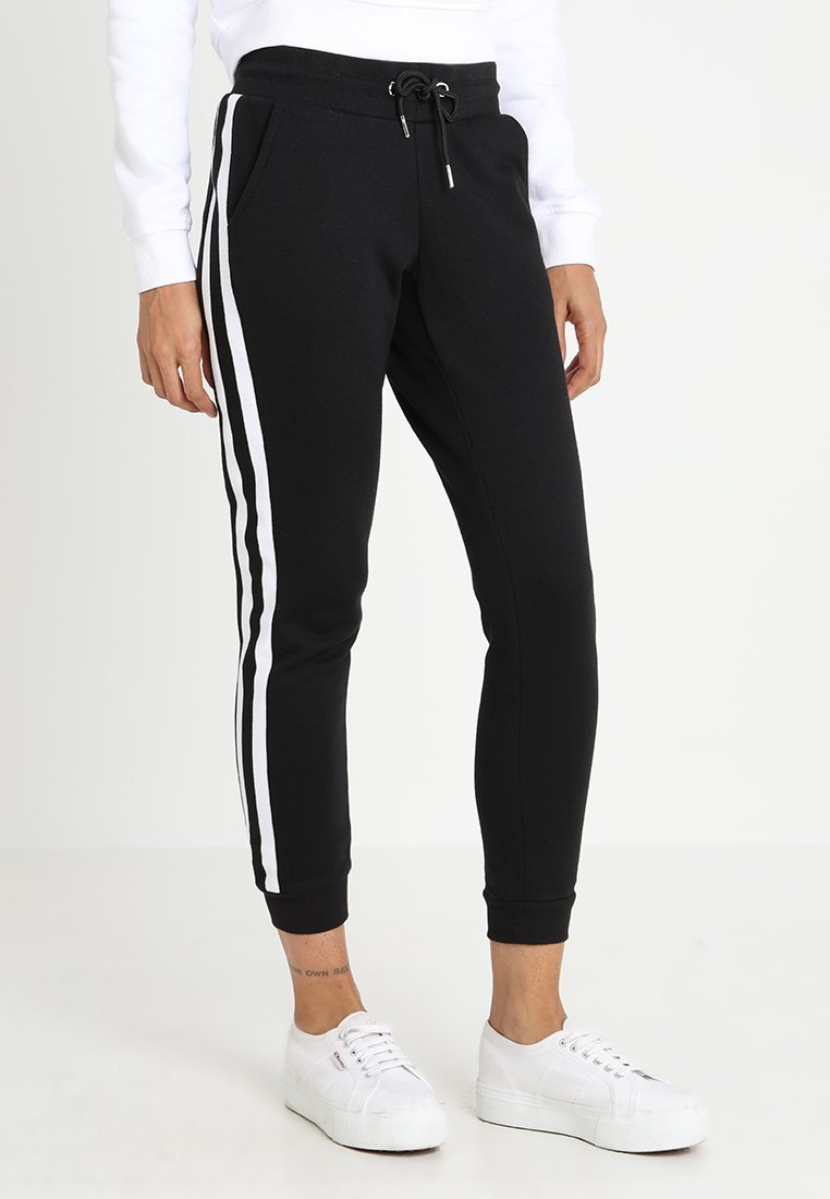 Urban Classics LADIES COLLEGE CONTRAST - Trainingsbroek - zwart/wit/zwart