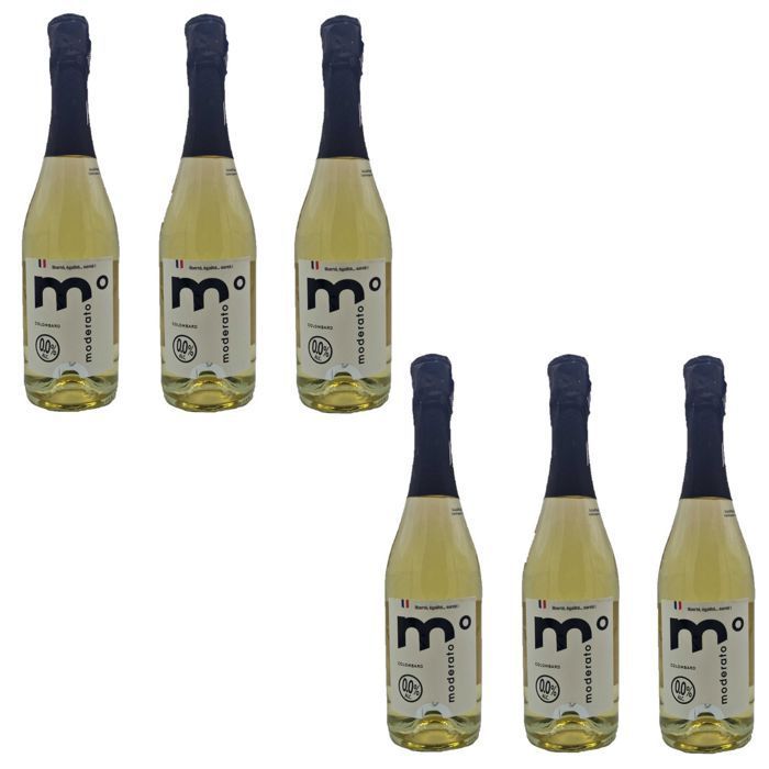 Moderato - Pack de 6 botellas de Moderato, bebida gaseosa sin alcohol de 750 ml.