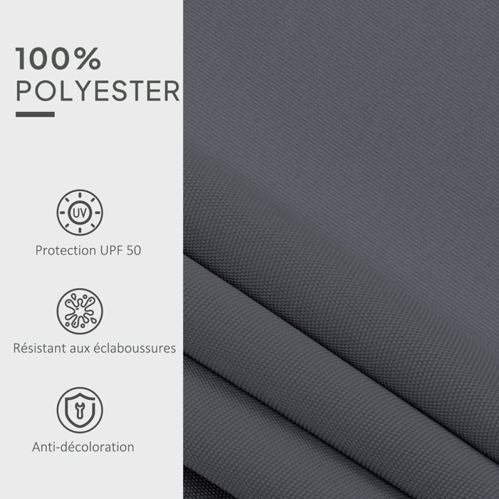 Toile de Remplacement pour Store - Outsunny - Lambrequin, Déperlante - Compatible 4 x 3 m - Polyester Haute densité 280 g/m² - Gris