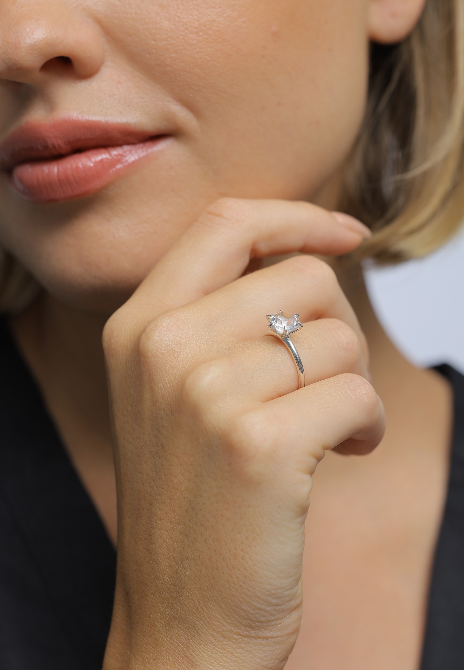 Elli Femmes Fiançailles avec Cristaux en Argent Sterling 925
