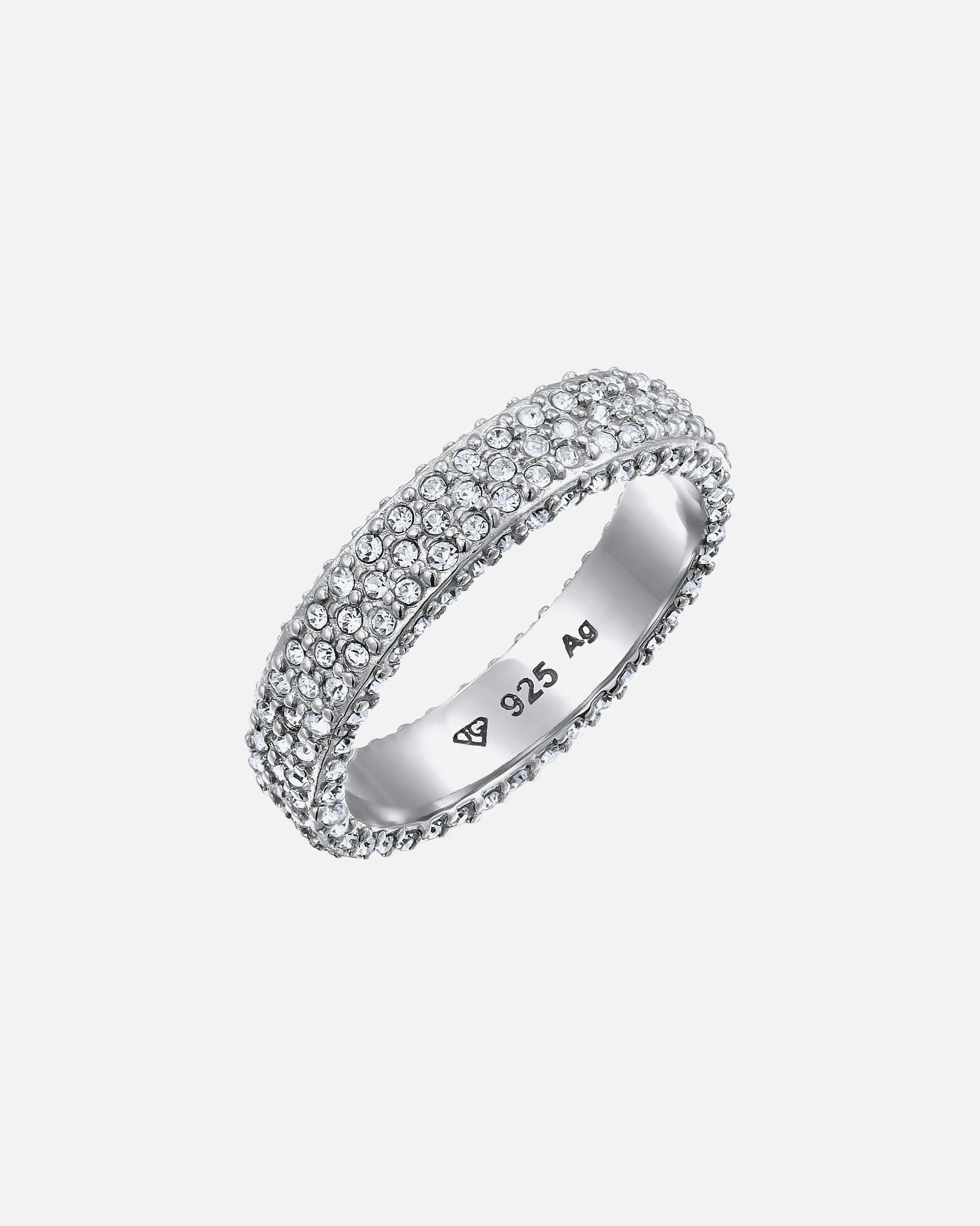 Elli Elli Bague avec Pierres Femmes Memoire Verre Cristaux Xilion Taille Blanc Argent Sterling 925