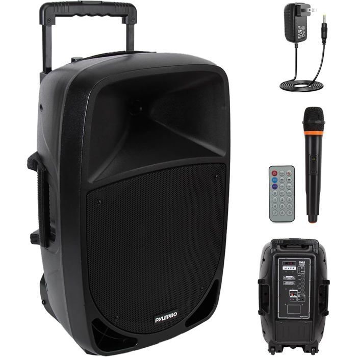 Enceinte Bluetooth 1200W, subwoofer, LED, USB/SD, micro sans fil