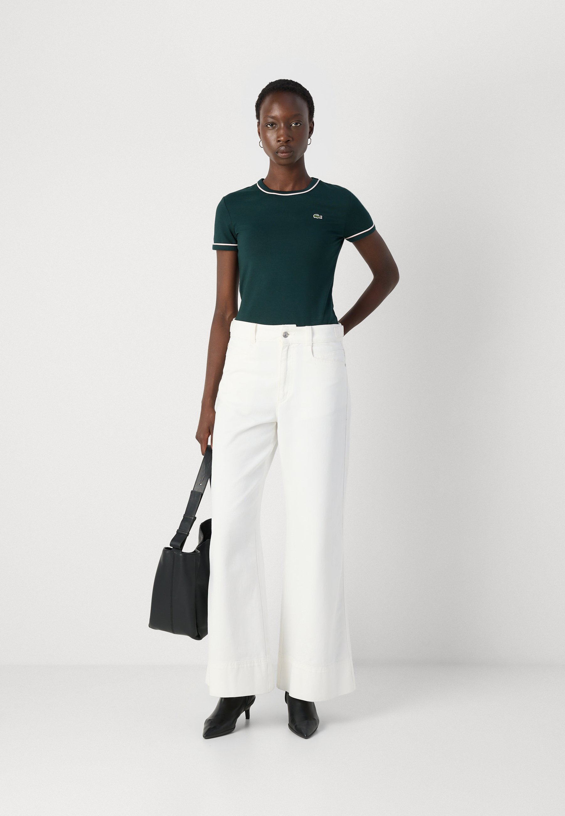 Tričko Lacoste Basic - sinople/flour/nidus