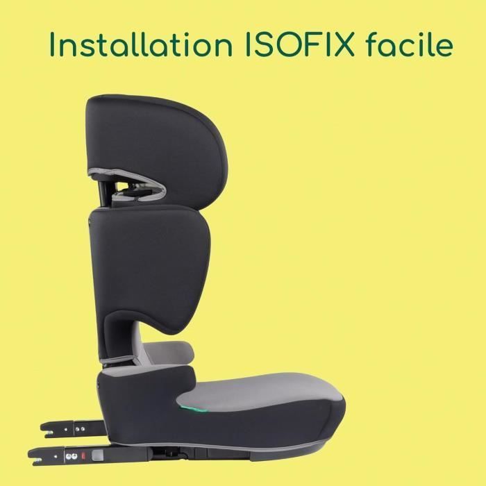 Seggiolino auto BEBECONFORT ROAD FIX i-Size, Gruppo 2/3, Isofix, pieghevole, rialzo, da 3,5 a 10/12 anni, 100-150 cm, 15-36 kg, Grigio Nebbia