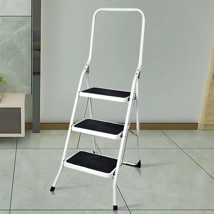 FACILITYS  Escabeau Marchepied pliable, 3 marches - Capacité 150 kg - Stable et Antidérapant