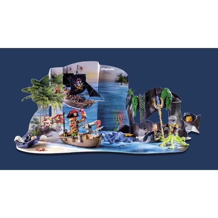 PLAYMOBIL 71636 Piraten Adventskalender, 24 verrassingen, 98 onderdelen, Leeftijd 4+
