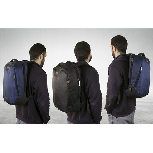 Sac à dos étanche pour ordinateur portable Airel avec port USB et chargeur. Dimensions : 41 x 35 x 15 cm / 15,6 pouces