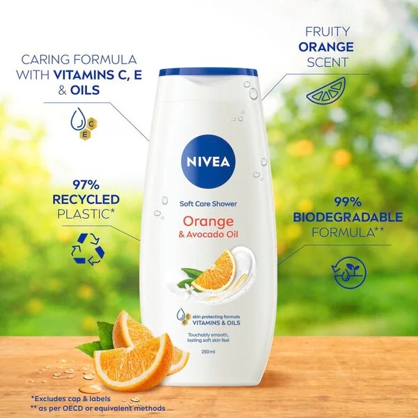 NIVEA gel za tuširanje s uljem narandže i avokada<br>250ml - Normalna koža