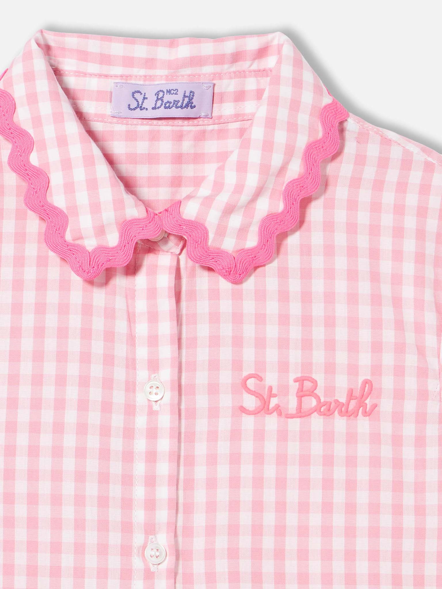 Mädchenkleid mit weiß-rosa Vichy-Karo-Muster