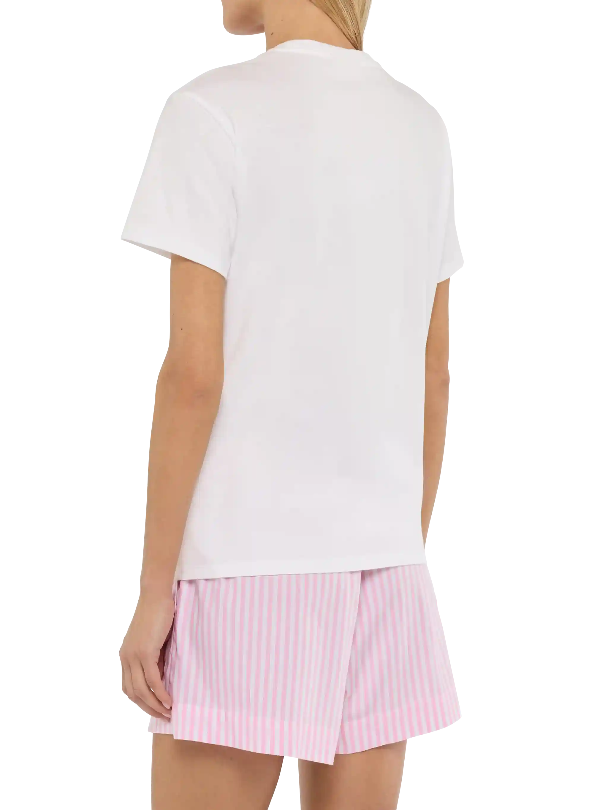Katoenen T-shirt van Emilie met borduursel Liberté, Égalité, Vin Rosé