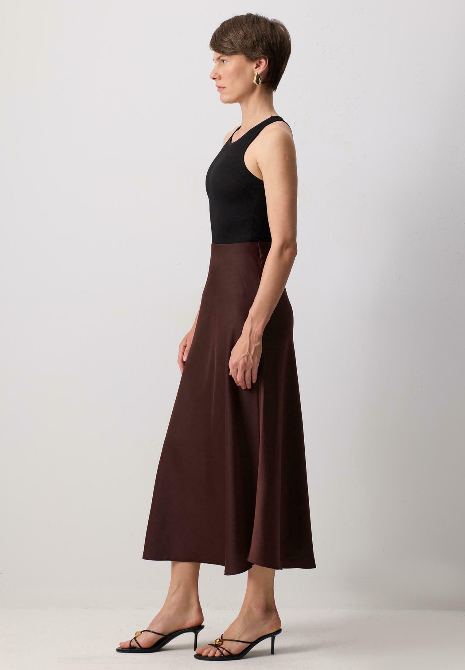 Touché Privé BASIC - Jupe trapèze - marron foncé