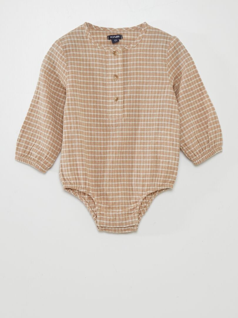 Body de manga larga - BEIGE
