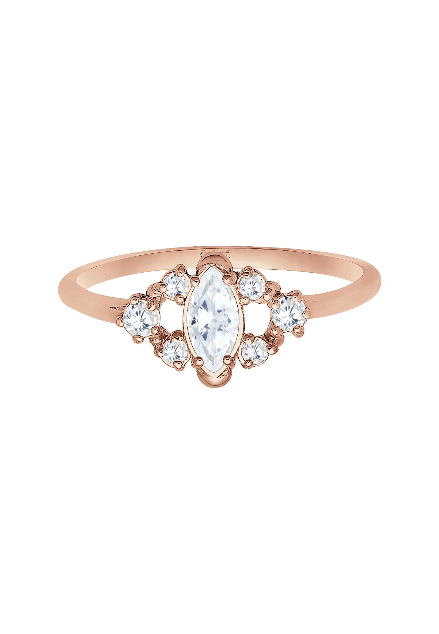 Elli Femme Motif Floral Ludique avec des Cristaux de Zircone en Argent Sterling 925 Sterling
