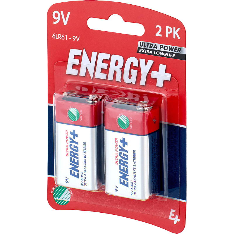 Batteria Energy 9V confezione da 2, ultra potente, Energy