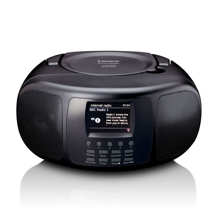 Lenco SCD-6000BK - Radio Internet portatile con DAB+/FM, Bluetooth®, lettore CD e ampio schermo LCD a colori - Nero