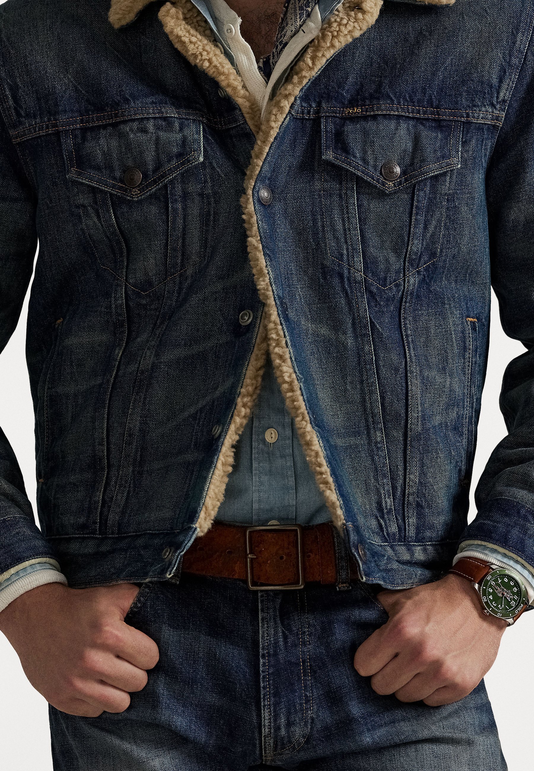Polo Ralph Lauren fleecegevoerde denim truckerjack - Denimjack - Earlton