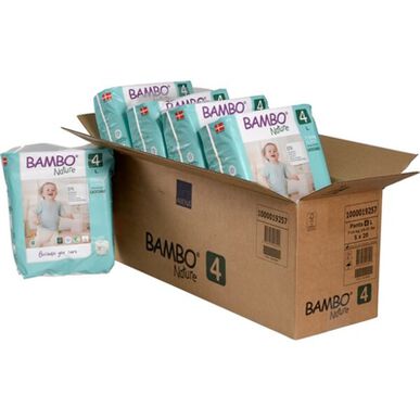 Pañales tipo pantalón Bambo Nature para niños y niñas, ropa interior ecológica T4, 7-14 kg, 20 unidades.