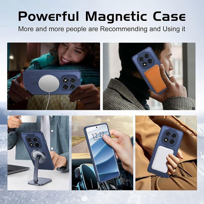 Coque pour Xiaomi Redmi Note 15 5G/4G - avec Anneau Magnétique et Vitre Caméra - Bleu Marine