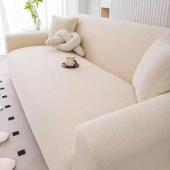 Jacquard stretch sofa cover - MHY® - 145-185 cm - Beige - Scratch resistant - Waterproof