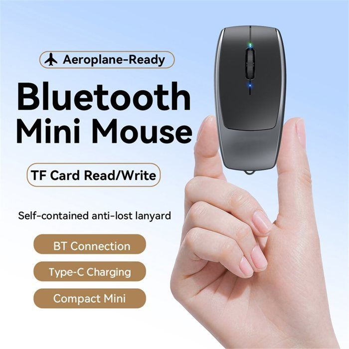 Lector de tarjetas Bluetooth inalámbrico, mini ratón compacto recargable, ratón DPI para tablet y portátil.