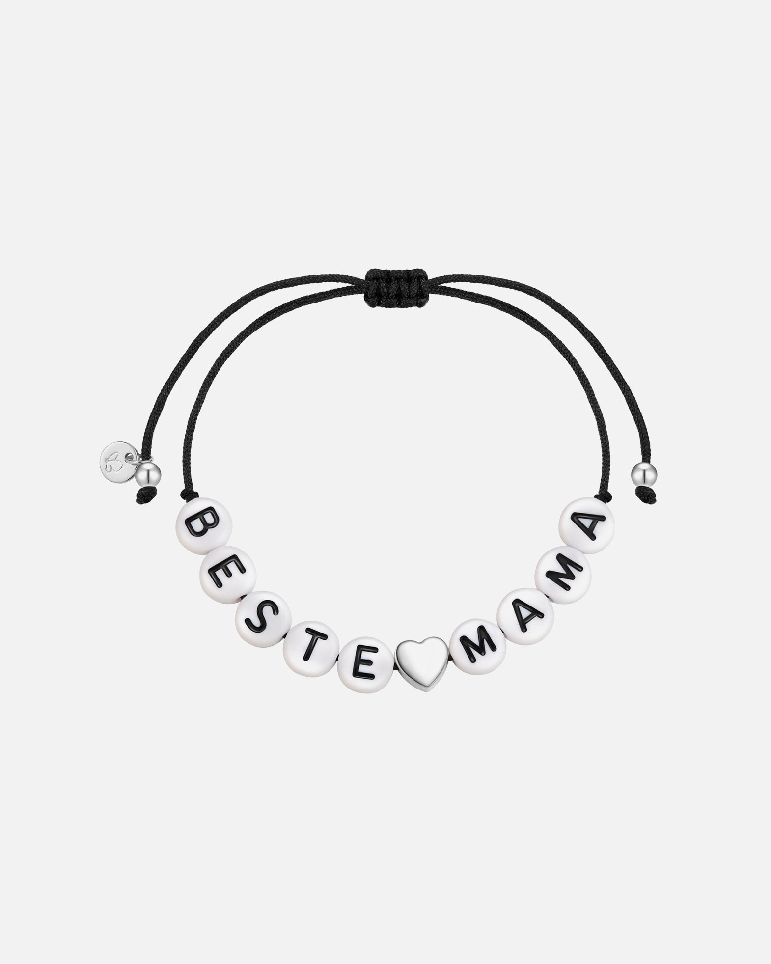 Glanzstücke München náramok srdce/BEST MAMA zo striebra v striebre - 15,0 - 22,0 cm, flexibilne nastaviteľný