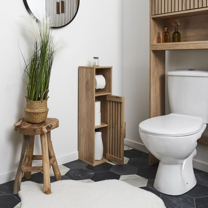 Toiletpapierhouderkastje - Home Deco Factory - Klaus - Praktisch - Elegant - Bruin