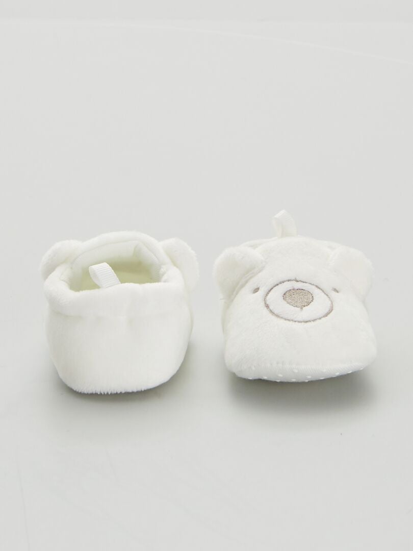Babyfluwelen slippers - wit
