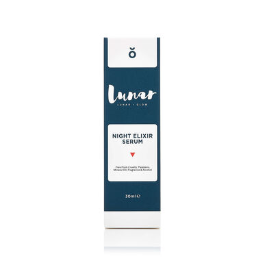 Sérum de noche Lunar Glow Night Elixir con aceite mineral, sérum reparador antiedad de noche, 30 ml