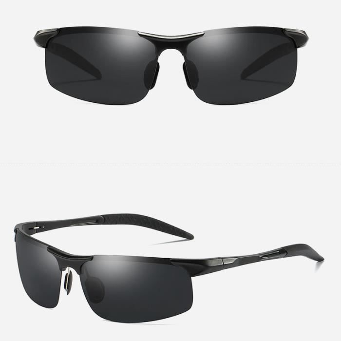 Gafas de sol para hombre, aluminio y magnesio, para conducir al aire libre, polarizadas, modernas, color negro.